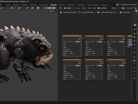Lizard Demon Blender Modelo 3D