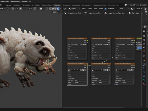 Lizard Demon Blender Modelo 3D