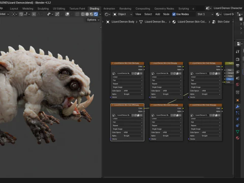 Lizard Demon Blender 3D Model