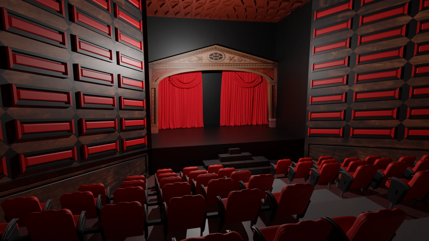 Theater interior 3D Model .c4d .max .obj .3ds .fbx .stl .blend