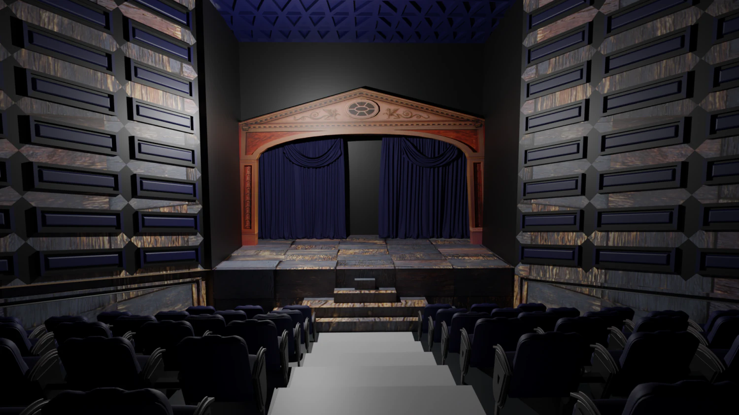 Theater interior 3D Model .c4d .max .obj .3ds .fbx .stl .blend 