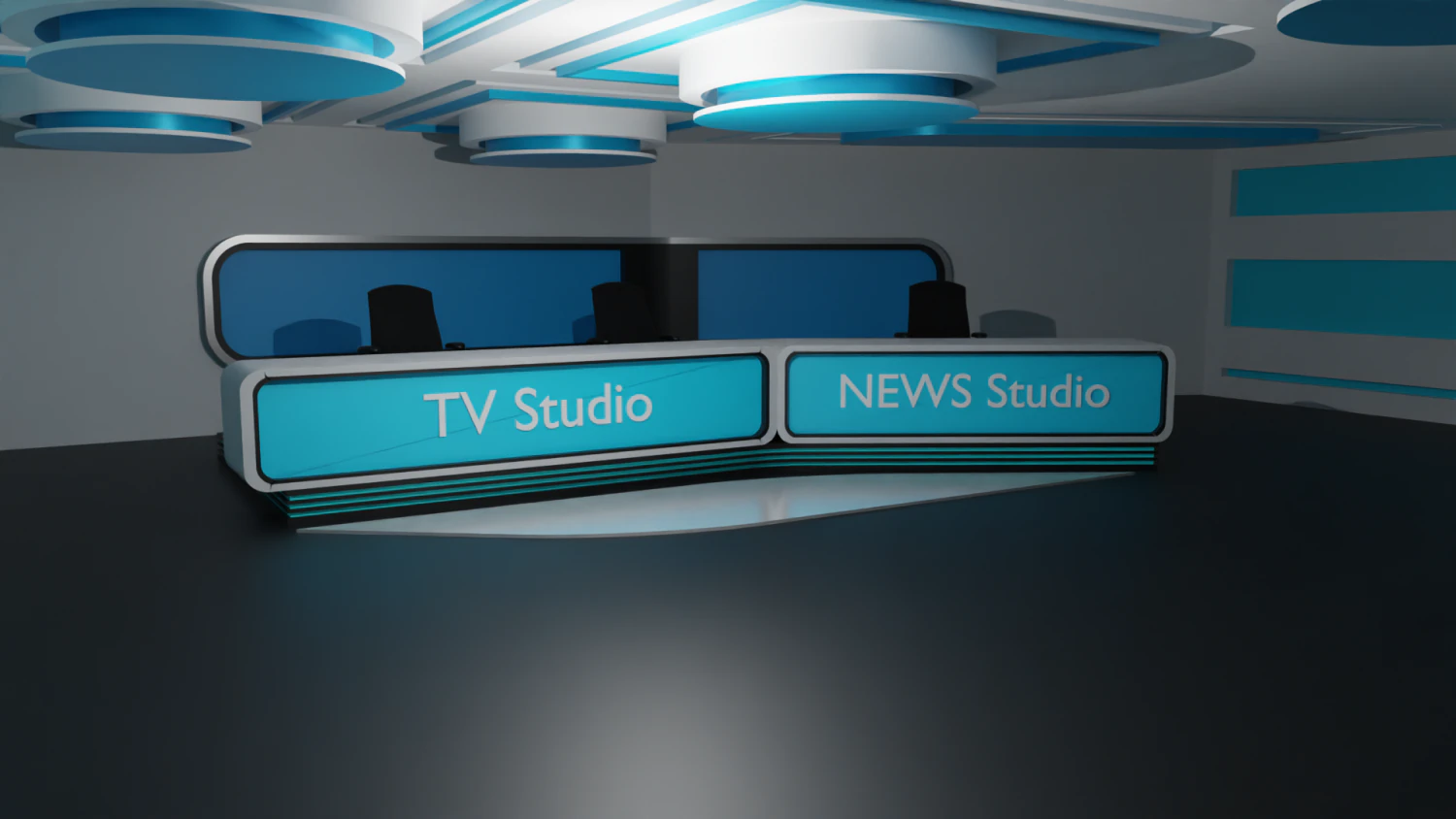 Virtual TV Studio 3D Model .c4d .max .obj .3ds .fbx .stl .blend