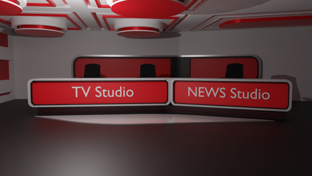 Virtual TV Studio Model 3D .c4d .max .obj .3ds .fbx .stl .blend 