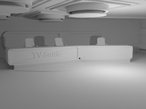 Virtual TV Studio No Material 3D Model