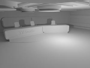 Virtual TV Studio No Material 3D Model