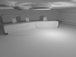 Virtual TV Studio No Material 3D Model