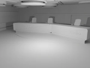 Virtual TV Studio No Material 3D Model