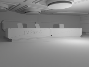 Virtual TV Studio No Material 3D Model