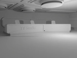 Virtual TV Studio No Material 3D Model