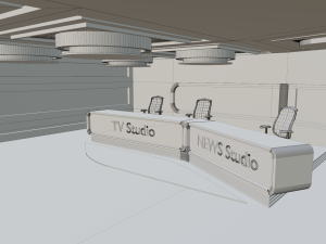 Virtual TV Studio No Material 3D Model