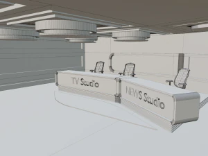 Virtual TV Studio No Material 3D Model