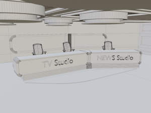 Virtual TV Studio No Material 3D Model