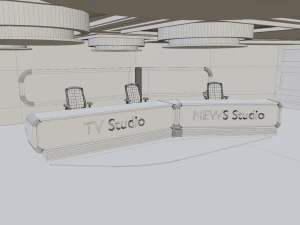Virtual TV Studio No Material 3D Model