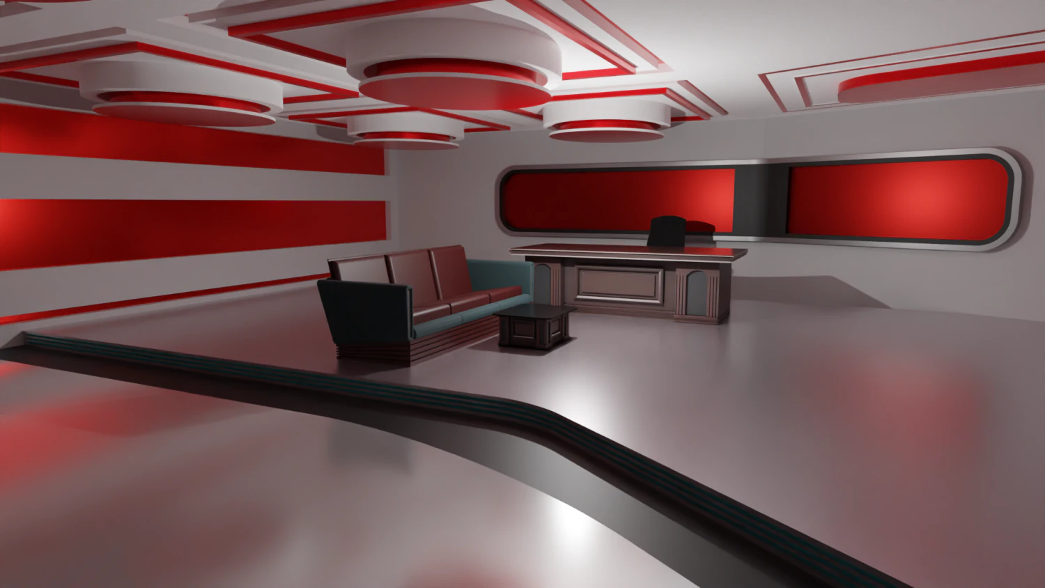 Talk Show Studio 3D Model .c4d .max .obj .3ds .fbx .stl .blend 