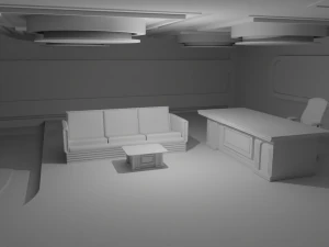 Talk Show Studio No Material 3D Model