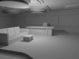 Talk Show Studio No Material 3D Model