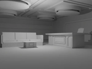 Talk Show Studio No Material 3D Model