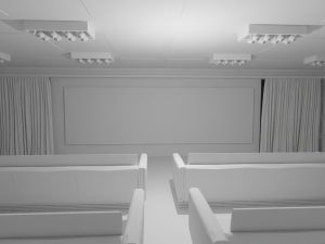 Cinema Room No Material 3D Model
