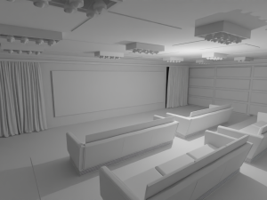 Cinema Room No Material 3D Model