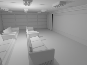 Cinema Room No Material 3D Model