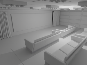 Cinema Room No Material 3D Model