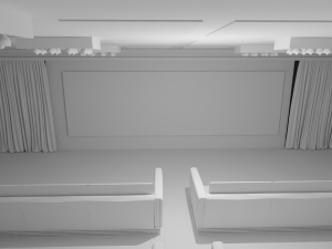 Cinema Room No Material 3D Model
