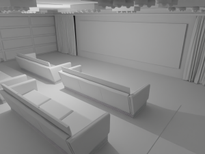 Cinema Room No Material 3D Model