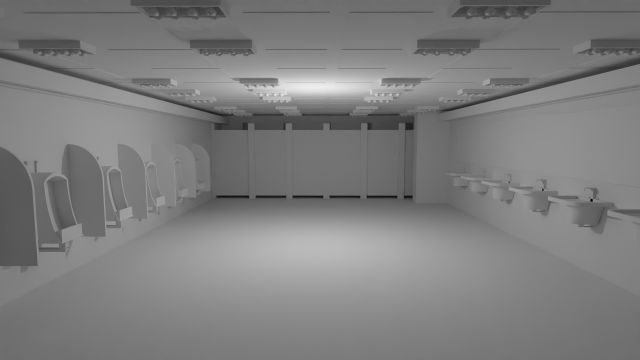 Restroom Interior No Material Modelo 3D .c4d .max .obj .3ds .fbx .stl .blend 