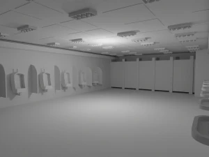 Toiletteninnenraum ohne Material 3D Modell