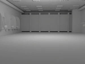 Toiletteninnenraum ohne Material 3D Modell