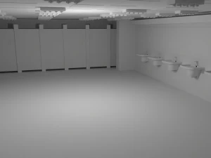 Toiletteninnenraum ohne Material 3D Modell