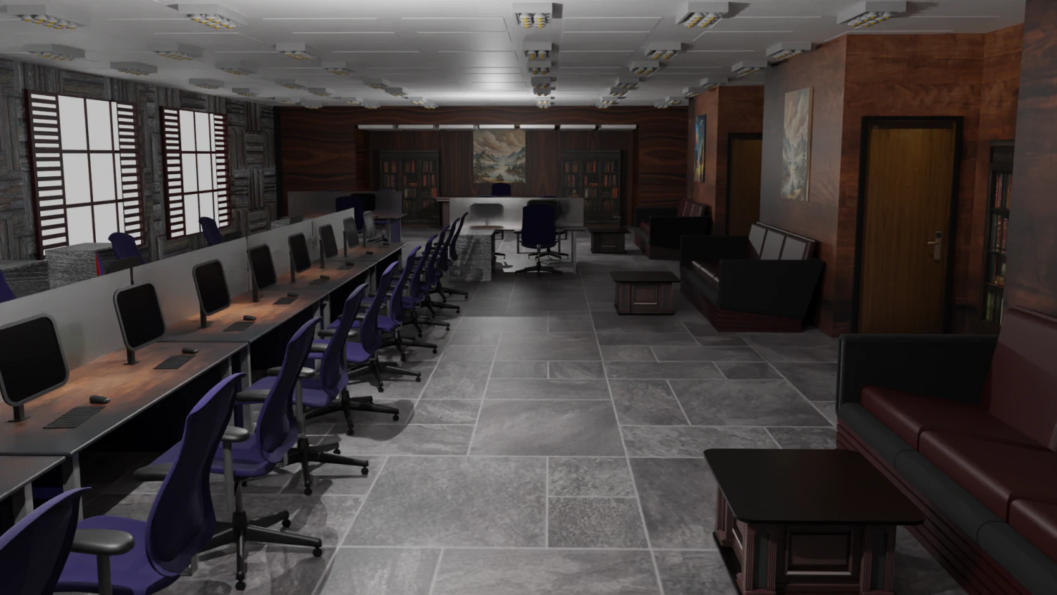 Office interior 3D Model .c4d .max .obj .3ds .fbx .stl .blend 
