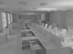 Office Interior No Material 3D-Modell