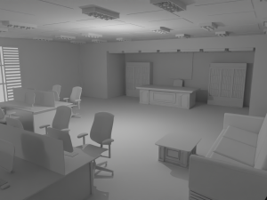 Office Interior No Material 3D-Modell