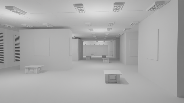 EXHIBITION HALL - No Material 3D 모델 .c4d .max .obj .3ds .fbx .stl .blend 
