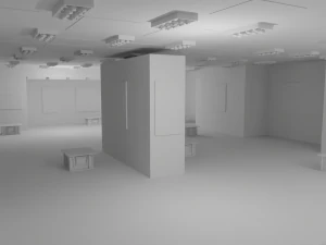 EXHIBITION HALL - No Material 3D Model