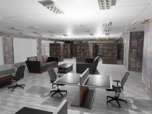 Innenraum der Bibliothek 3D Modell