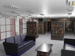 Int&eacute;rieur de la biblioth&egrave;que Modèle 3D