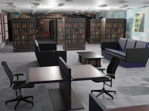 Library Interior 3D Model