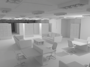 Library Interior No Material Modello 3D