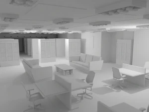Library Interior No Material 3D Model