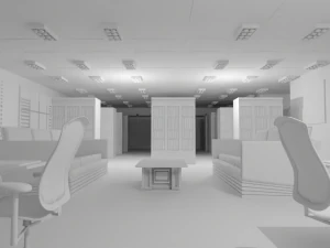 Library Interior No Material 3D Model