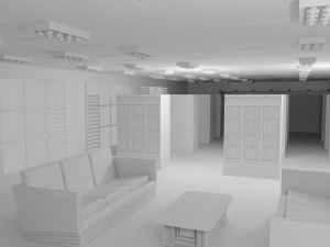 Library Interior No Material Modello 3D