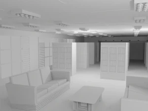 Library Interior No Material 3D Model