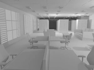 Library Interior No Material 3D Model