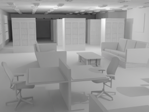 Library Interior No Material Modello 3D