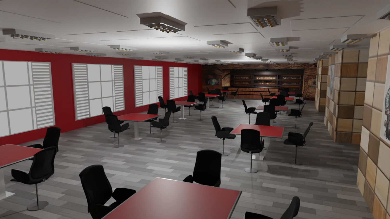 Cafe Interior 3D Model .c4d .max .obj .3ds .fbx .stl .blend 