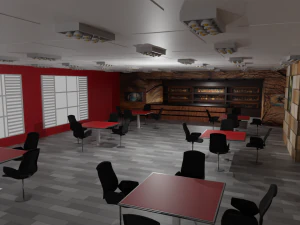 Cafe Interior 3D Model