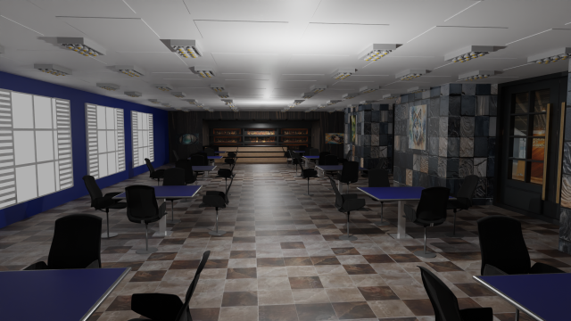 Cafe Interior 3D Model .c4d .max .obj .3ds .fbx .stl .blend 