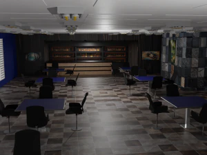 Caf&eacute; Interior Modelo 3D